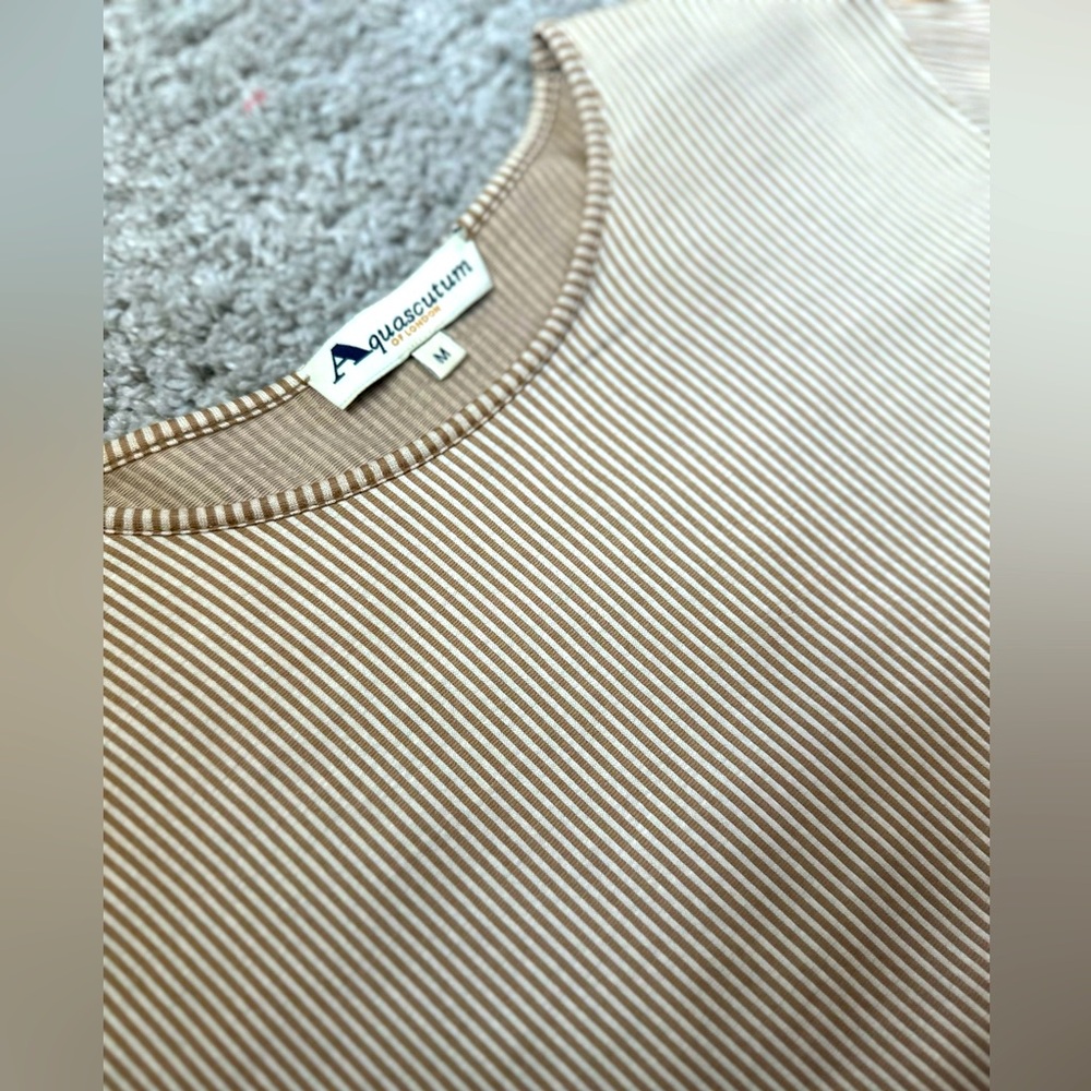 Aquascutum Beige Striped Top medium